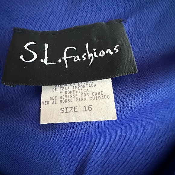 S.L. Fashions Vintage Dress Size 16 Blue - Picture 3 of 10